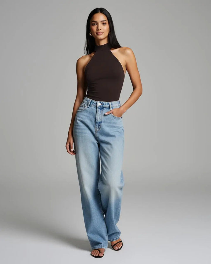 High-Neck Halter Fitted Top SOLACE