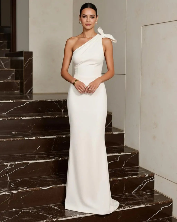 One-Shoulder Bow Maxi Dress SOLACE