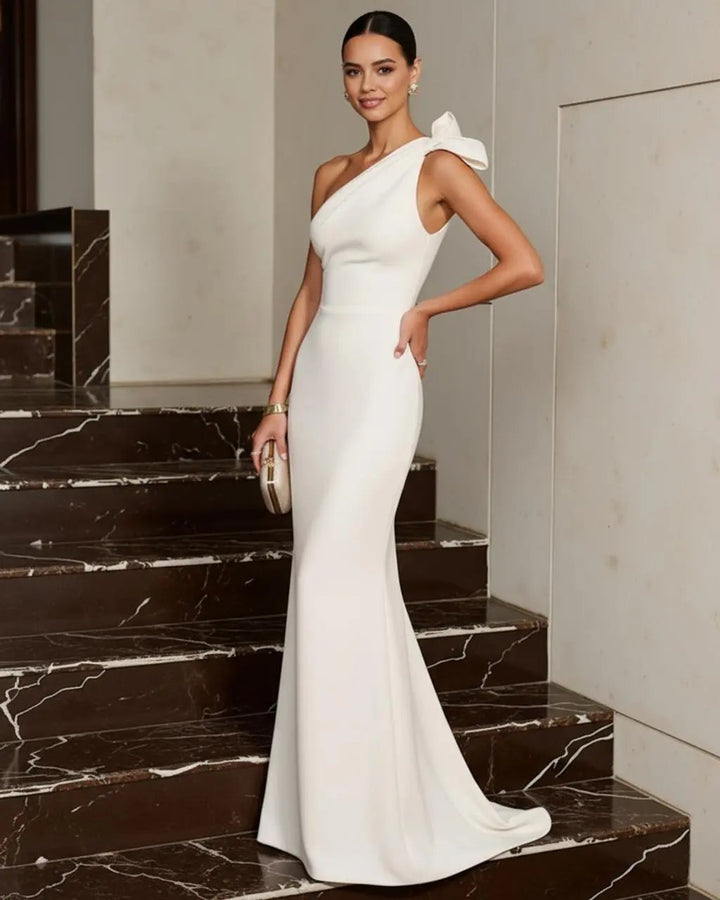 One-Shoulder Bow Maxi Dress SOLACE