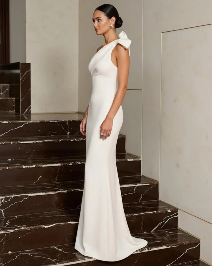One-Shoulder Bow Maxi Dress SOLACE