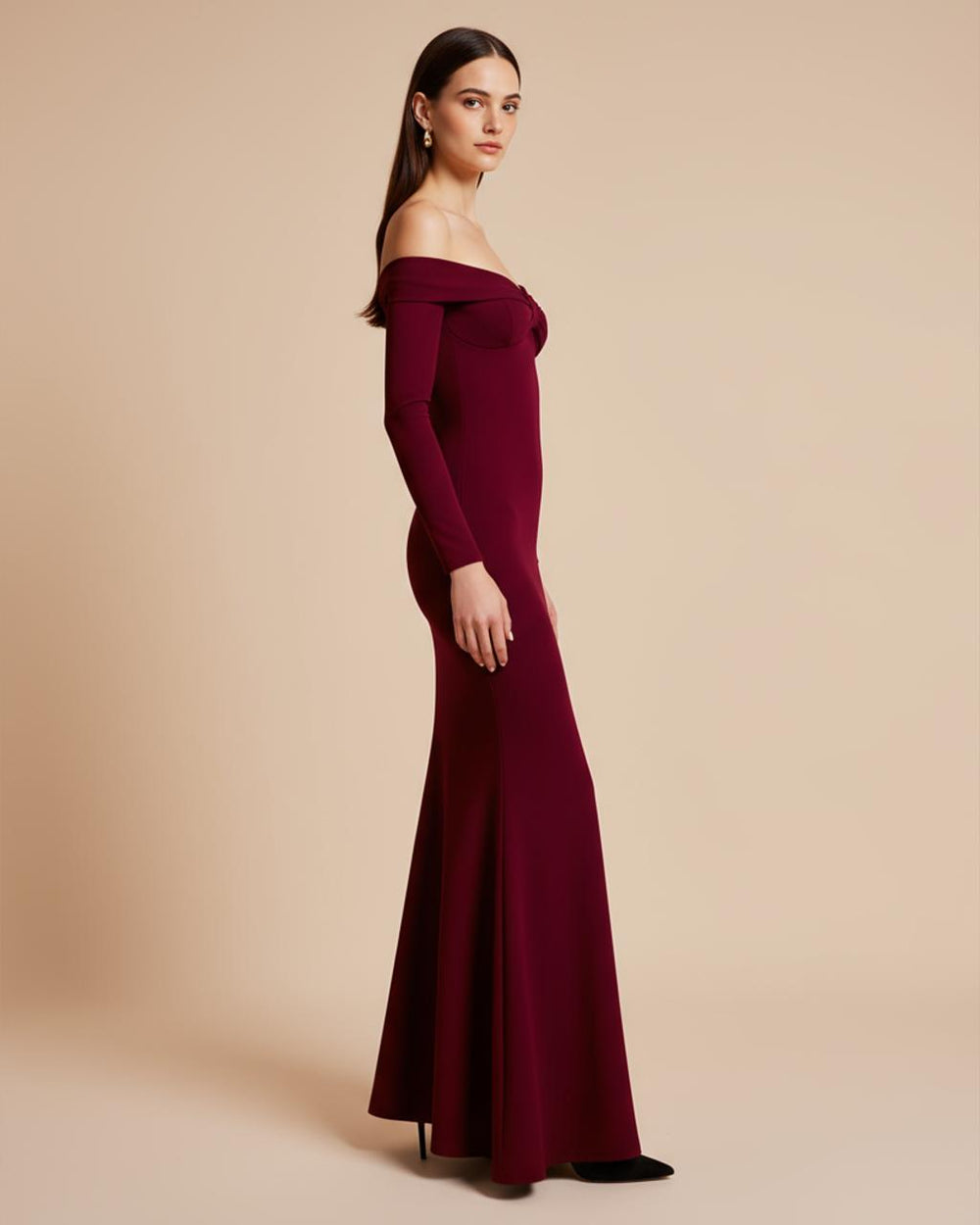 Elegant Solid Color Off Shoulder Mermaid Dress SOLACE