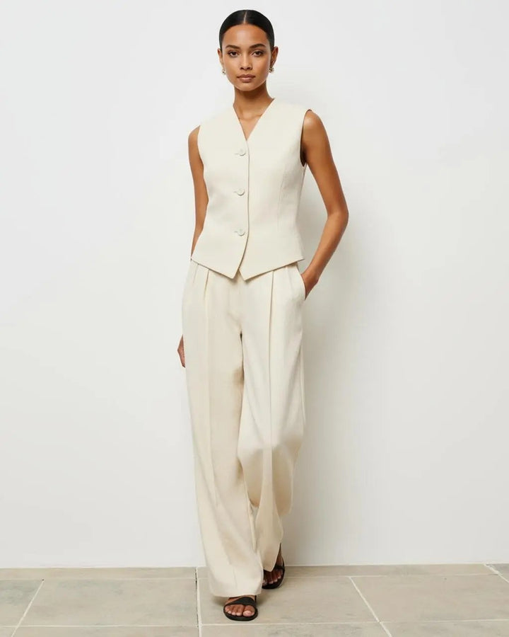 V-neck Sleeveless Vest and Pants Set SOLACE