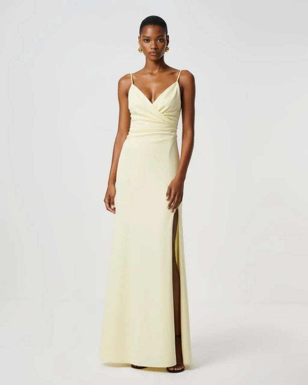 V-Neck Spaghetti Strap Wrap Maxi Dress SOLACE