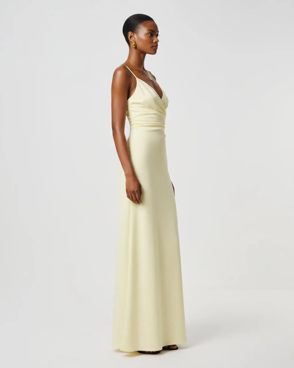 V-Neck Spaghetti Strap Wrap Maxi Dress SOLACE