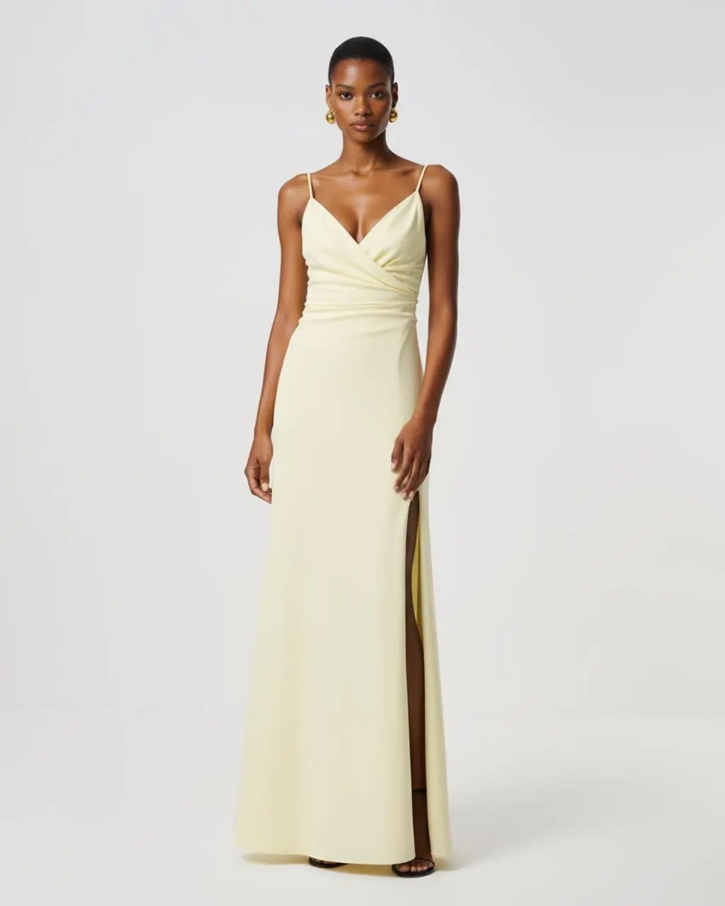 V-Neck Spaghetti Strap Wrap Maxi Dress SOLACE