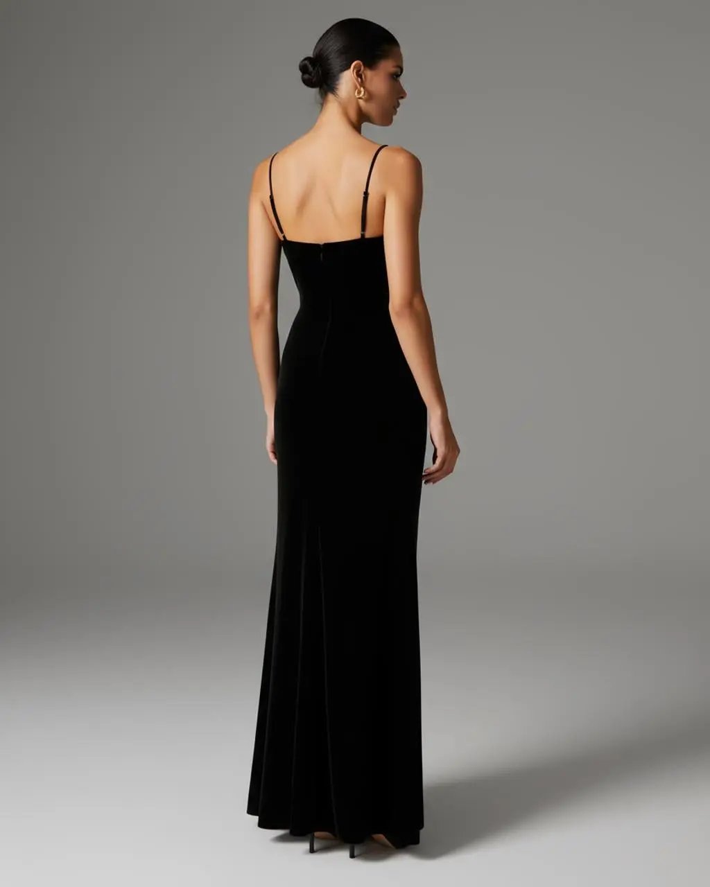 Black Lace-Trim Slip Dress SOLACE