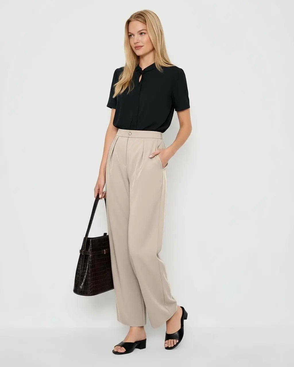 Front Pleat Loose-Fit Suit Pants SOLACE
