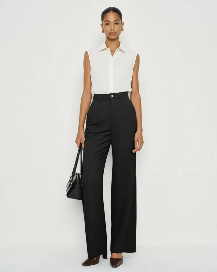 Single Button Straight-Leg Pants SOLACE