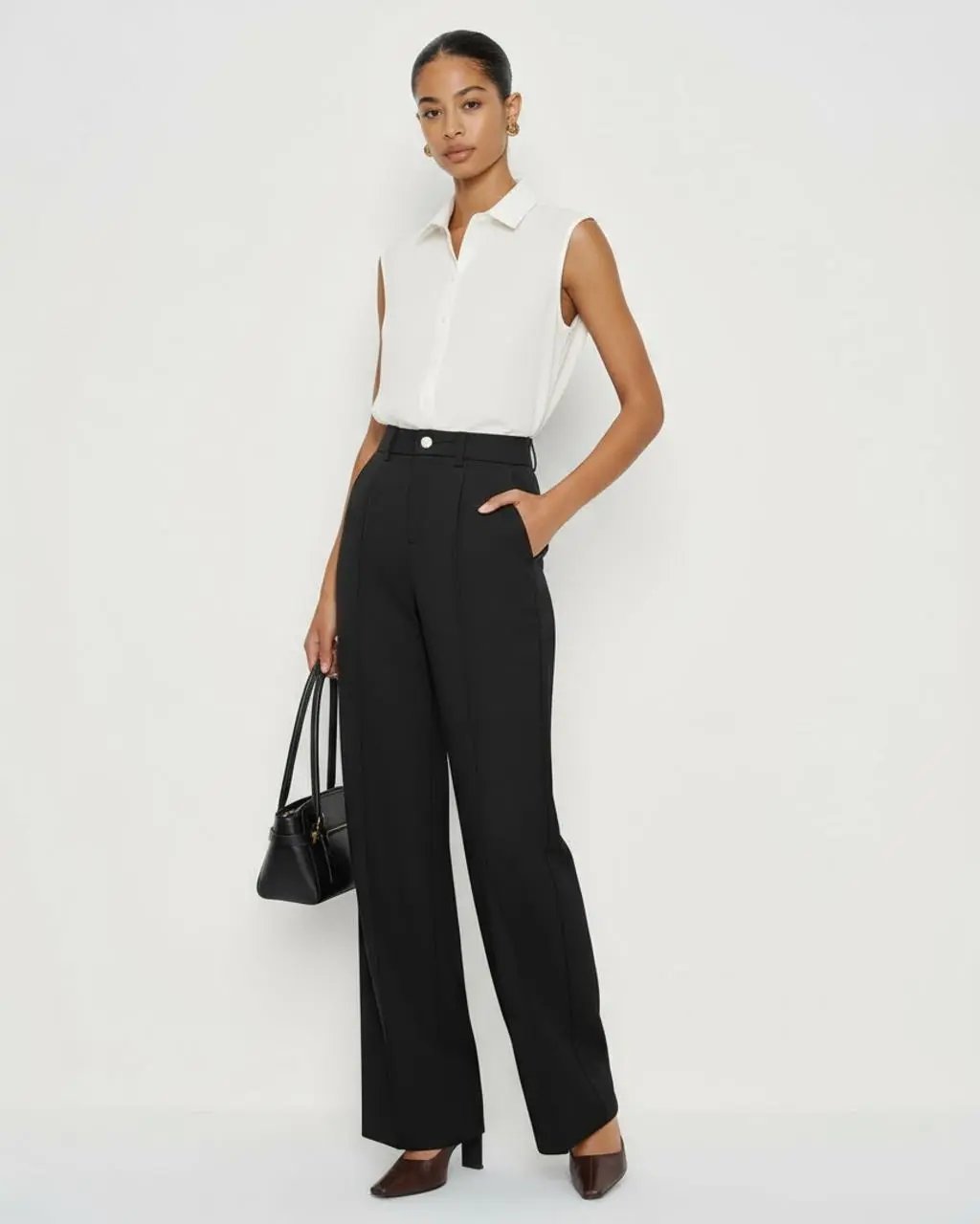 Single Button Straight-Leg Pants SOLACE