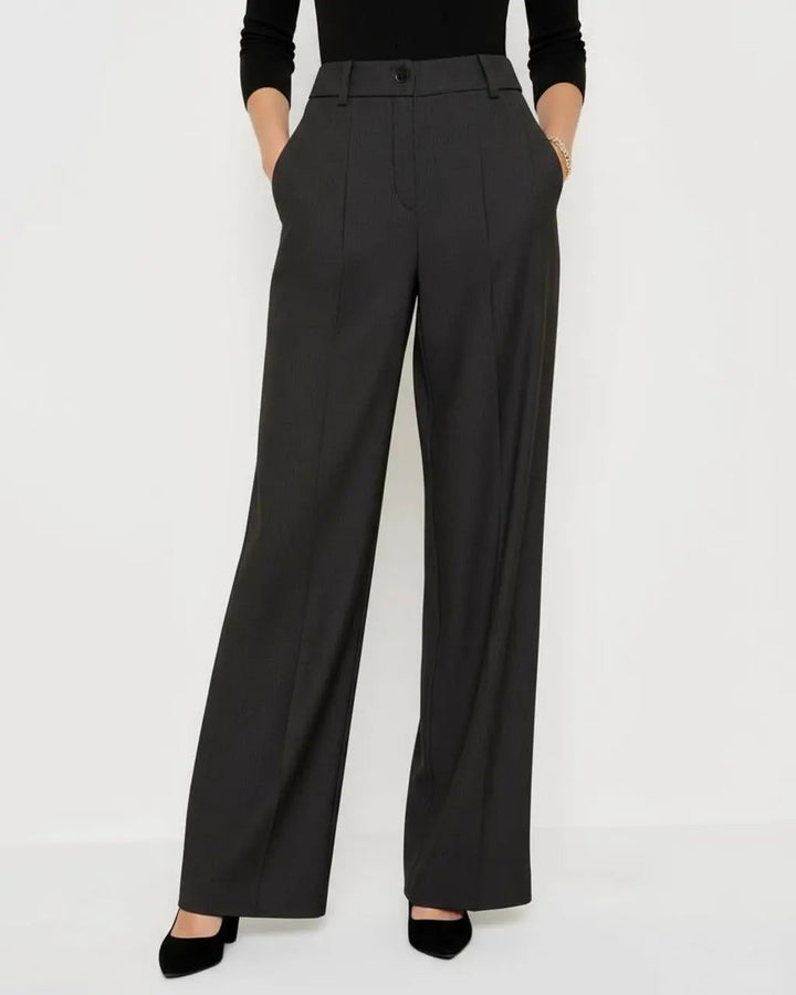 Gray High-Waist Wide-Leg Suit Pants SOLACE