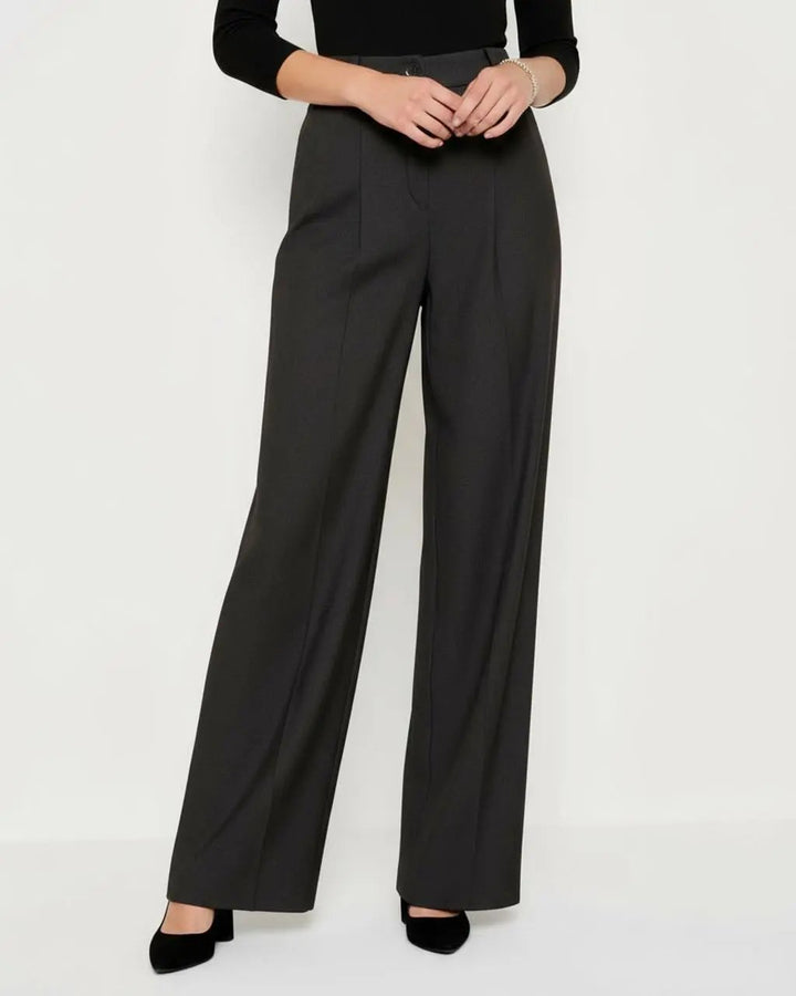 Gray High-Waist Wide-Leg Suit Pants SOLACE
