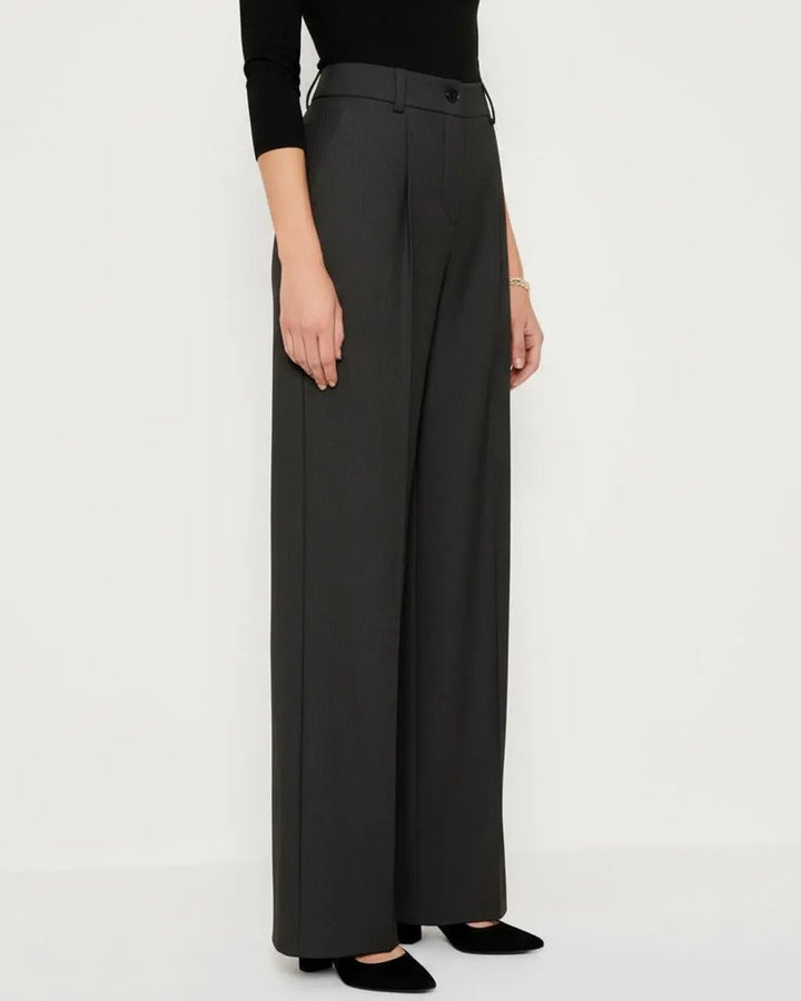 Gray High-Waist Wide-Leg Suit Pants SOLACE