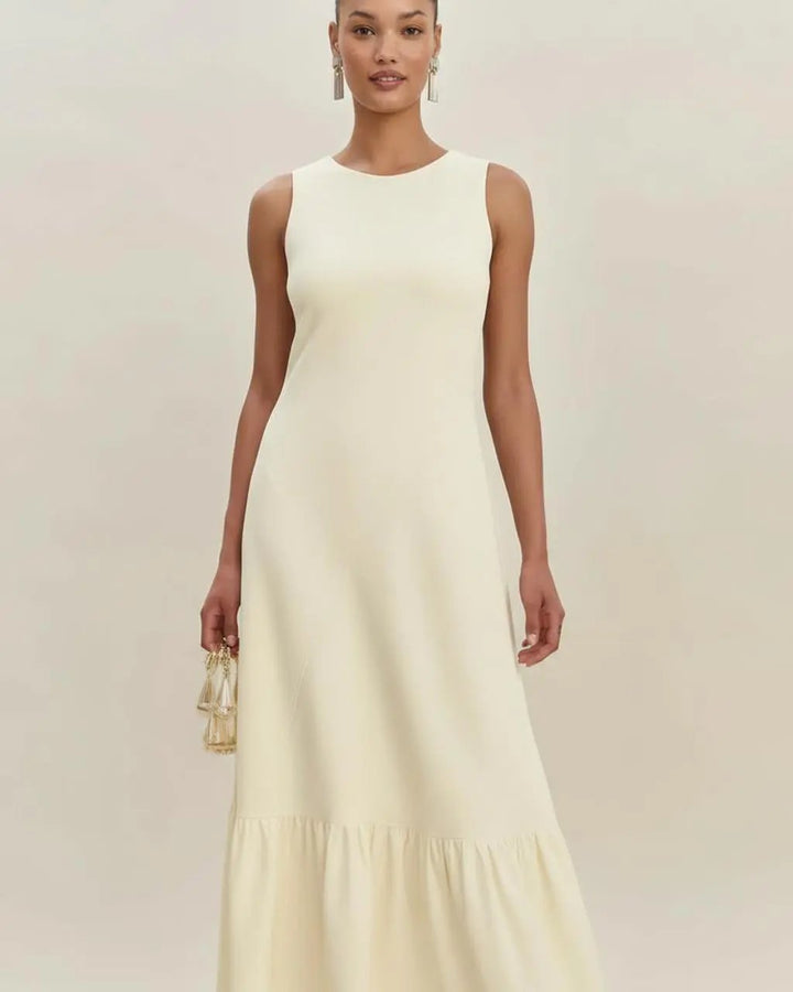 Sleeveless Norvell Wave-Hem Dress SOLACE