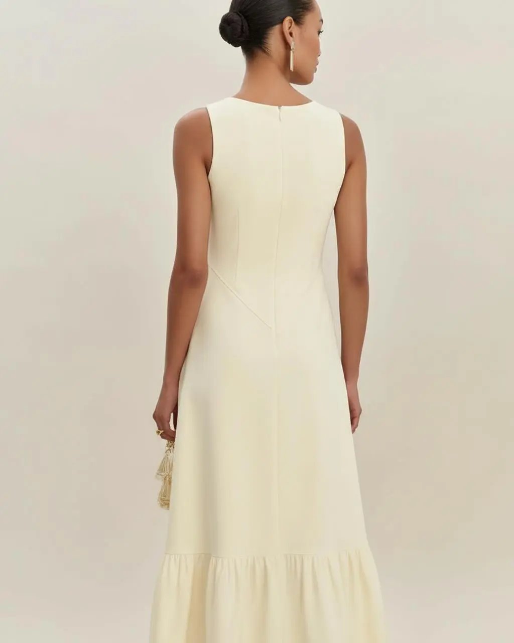 Sleeveless Norvell Wave-Hem Dress SOLACE