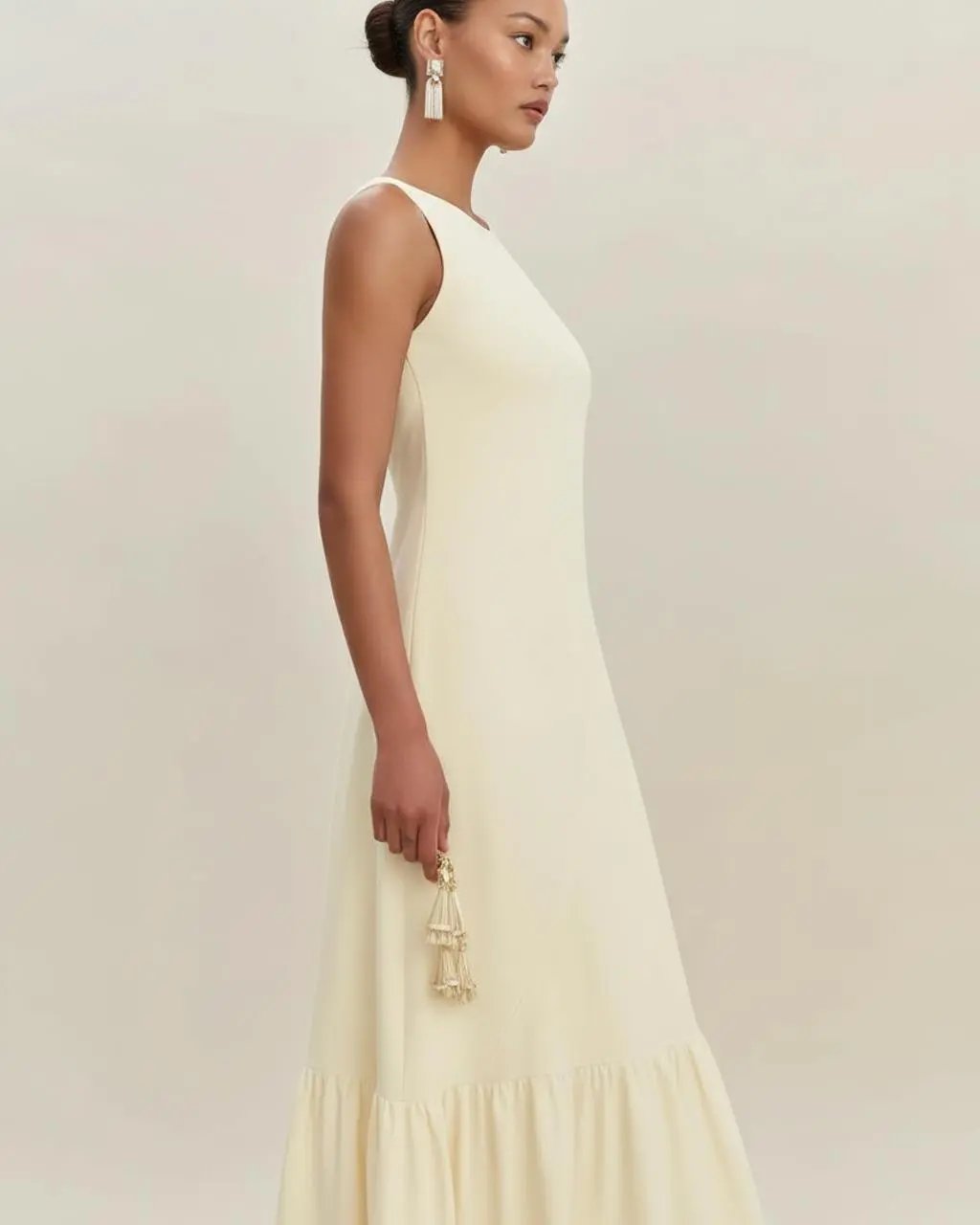 Sleeveless Norvell Wave-Hem Dress SOLACE