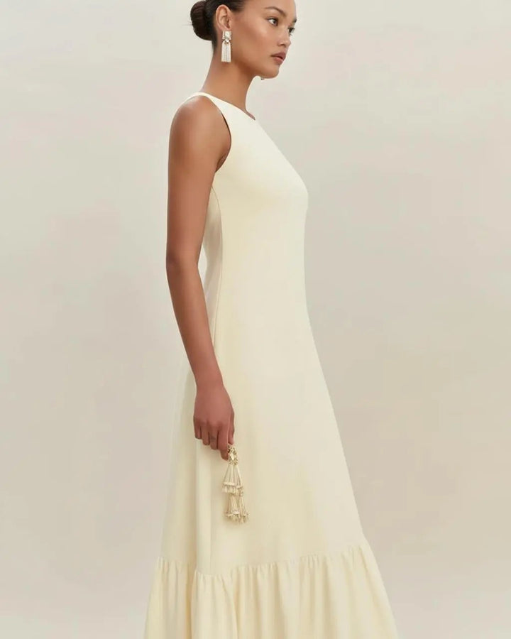 Sleeveless Norvell Wave-Hem Dress SOLACE