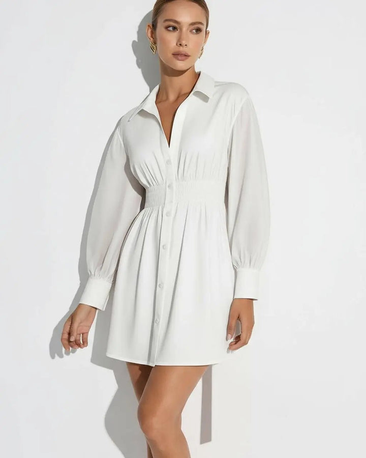 Pleat Waist Shirt Dress SOLACE