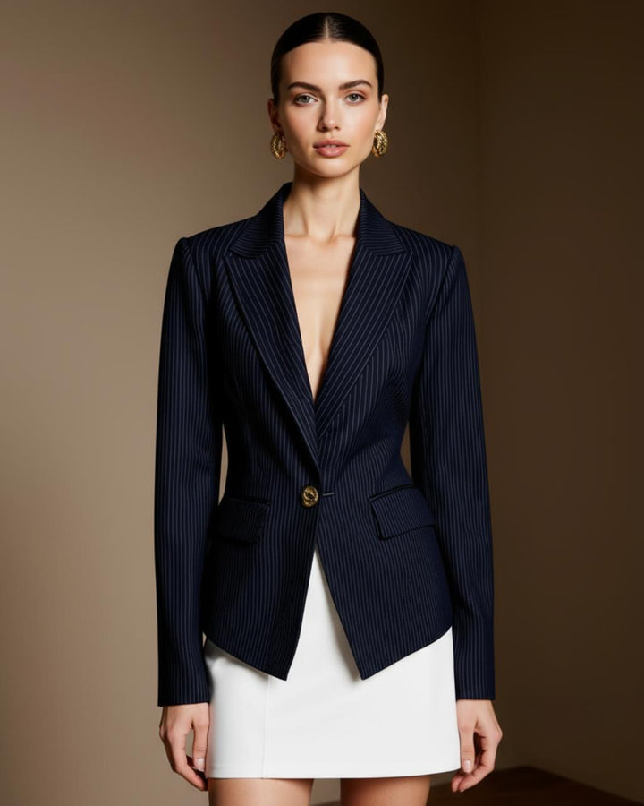 Single-Breasted Pinstriped Blazer SOLACE
