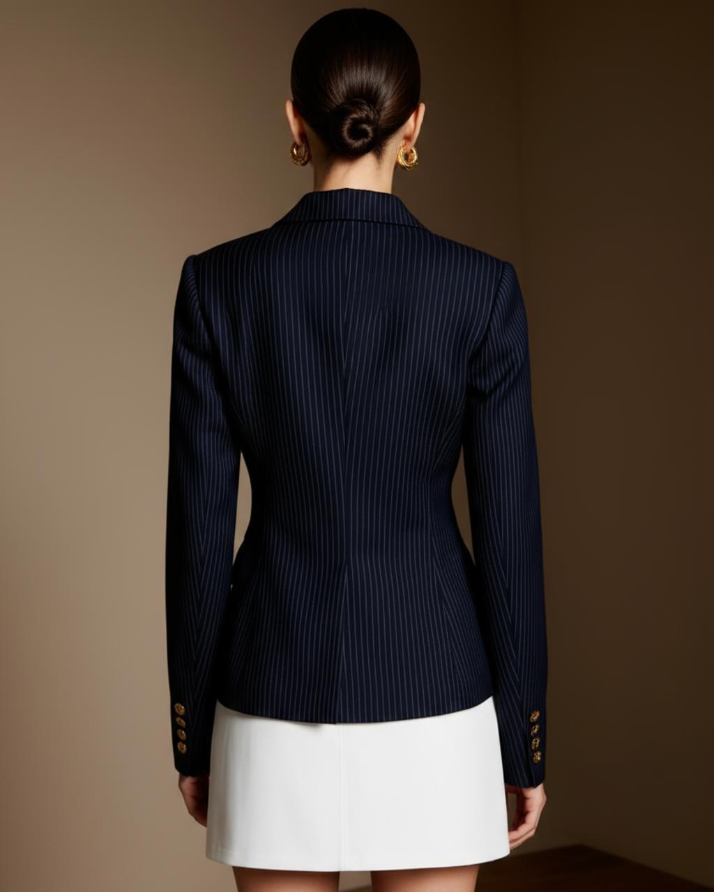 Single-Breasted Pinstriped Blazer SOLACE