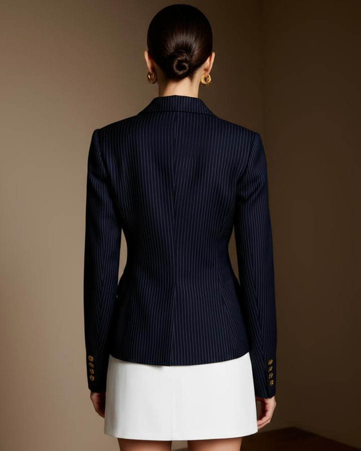 Single-Breasted Pinstriped Blazer SOLACE