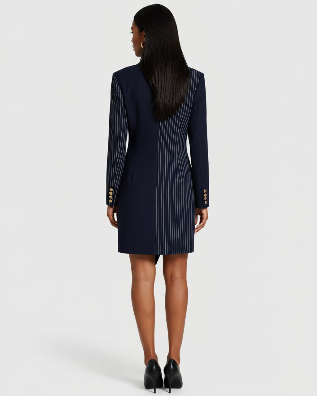 Split Decision Pinstripe Mini Suit Dress SOLACE