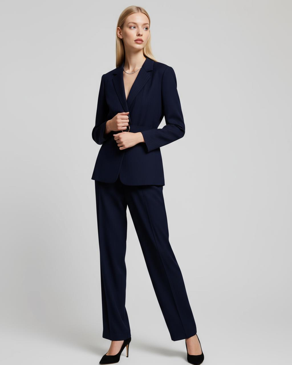 Notch Lapel Belt Blazer and Pants Suit Set SOLACE