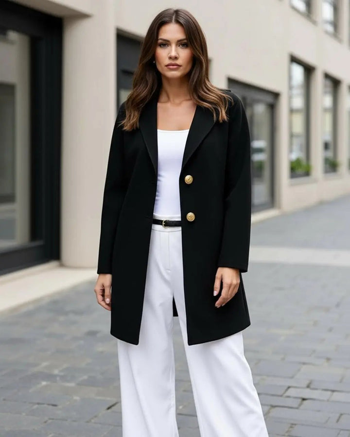 Shawl Collar Single Breasted Mid-Thigh Coat SOLACE