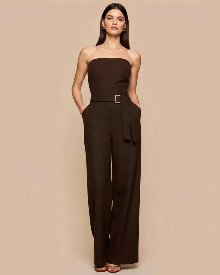 Strapless Belt Wide-Leg Jumpsuit SOLACE