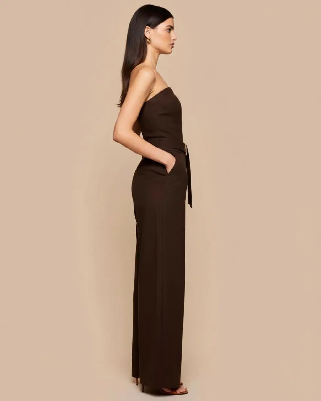 Strapless Belt Wide-Leg Jumpsuit SOLACE