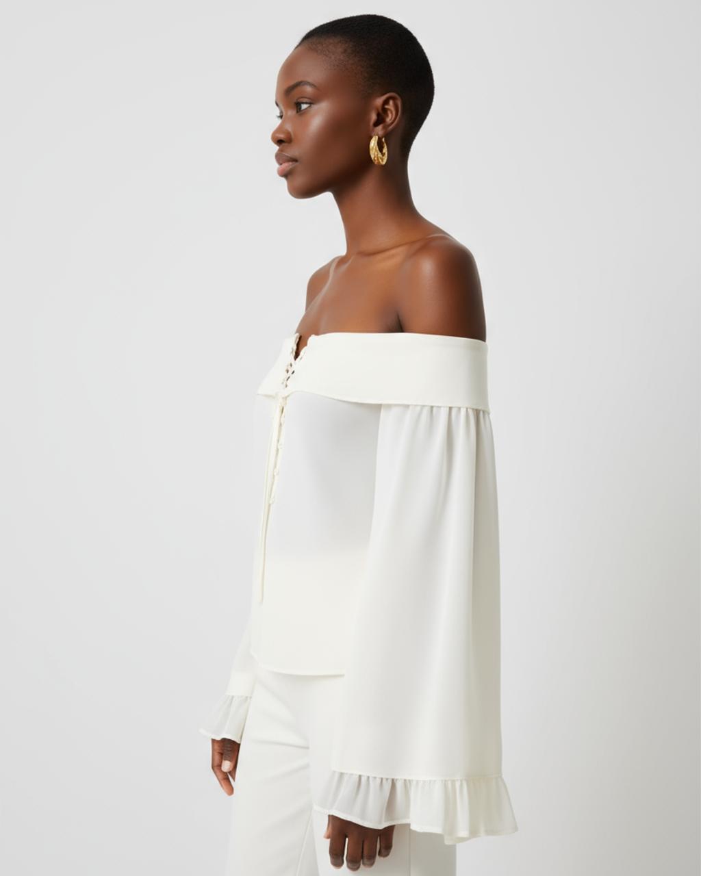 Bell Sleeve Off The Shoulder Tie Top SOLACE