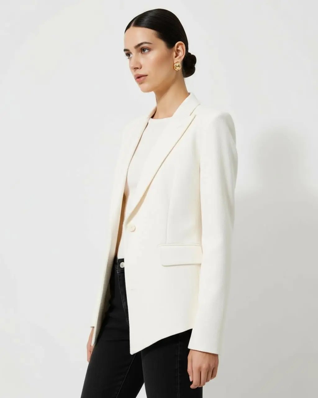Single-Button Flap Pocket Blazer SOLACE