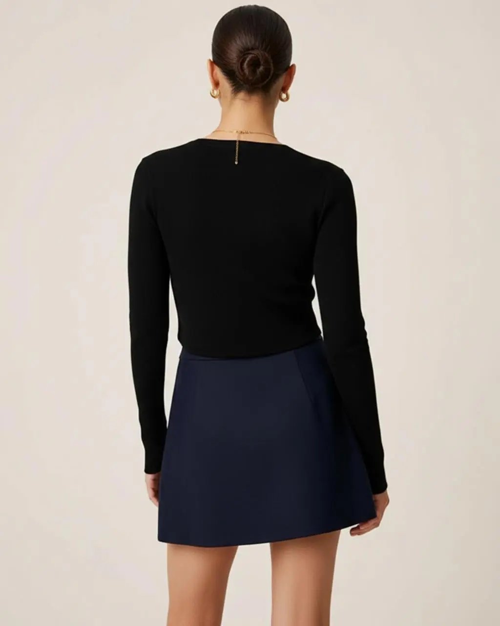 Ribbed Knit V-Neck Cardigan SOLACE