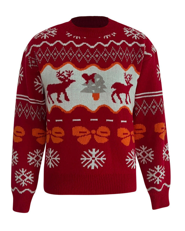 Christmas Snowflake Reindeer Pull-over Sweater SOLACE