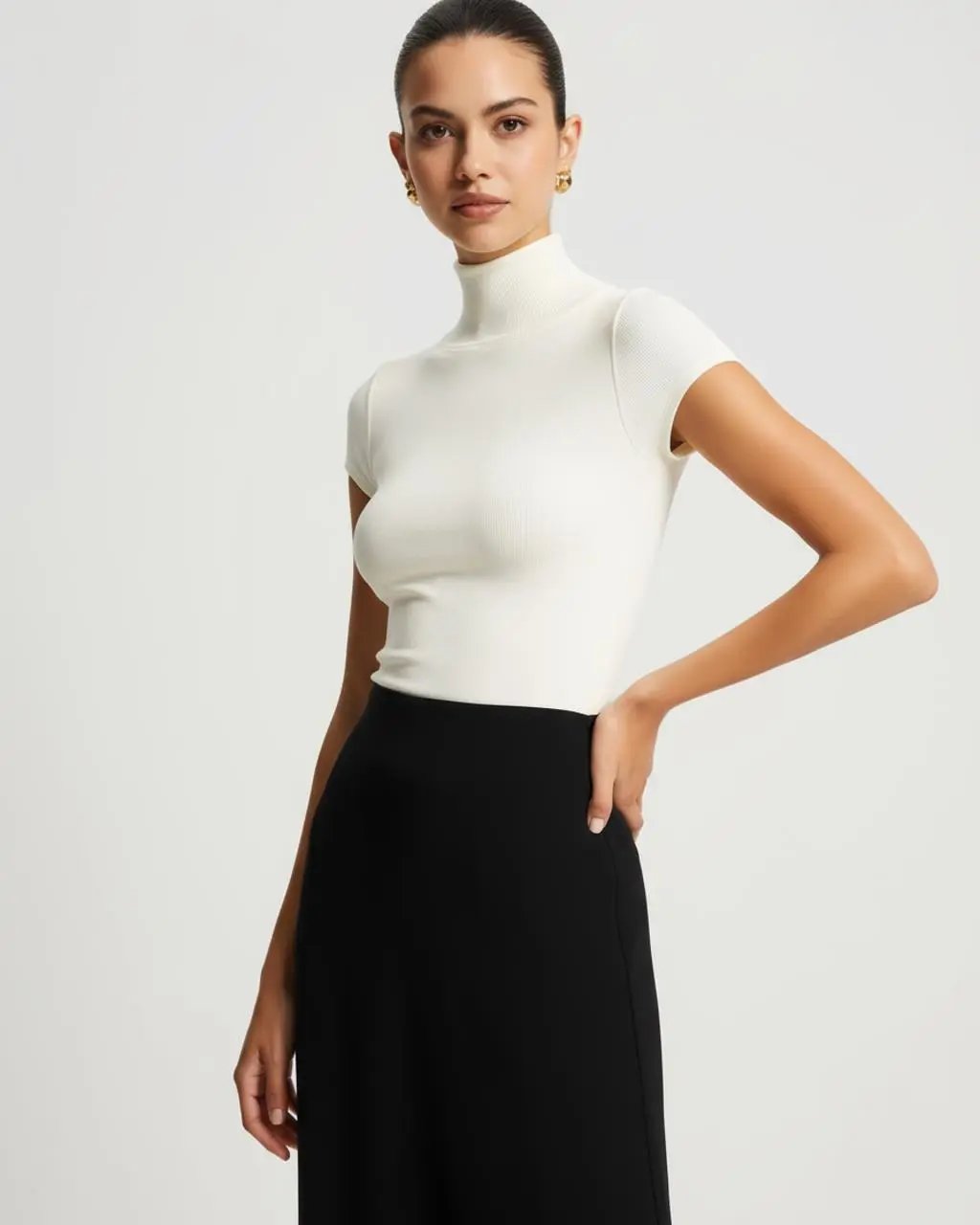 Classic Funnel Neck Slim-Fit Top SOLACE