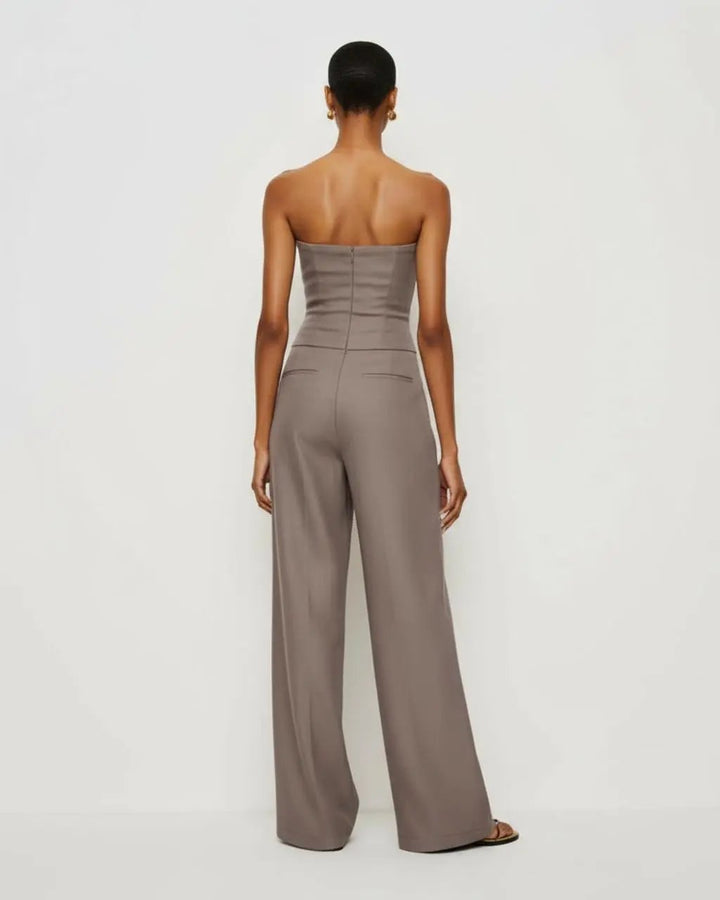 Strapless Crepe Wide Leg Jumpsuit SOLACE