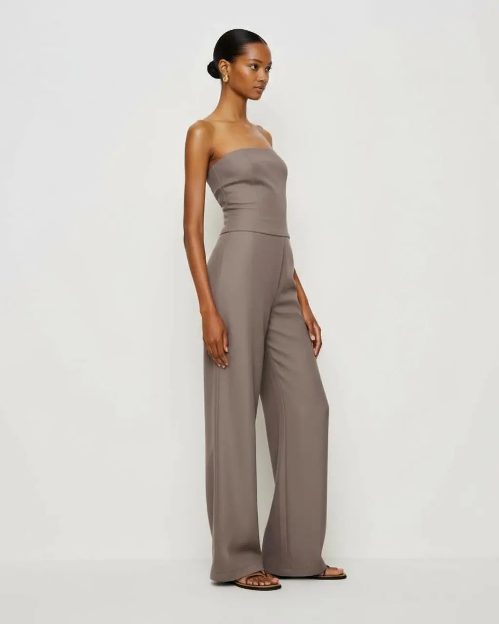 Strapless Crepe Wide Leg Jumpsuit SOLACE