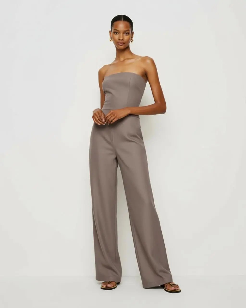 Strapless Crepe Wide Leg Jumpsuit SOLACE