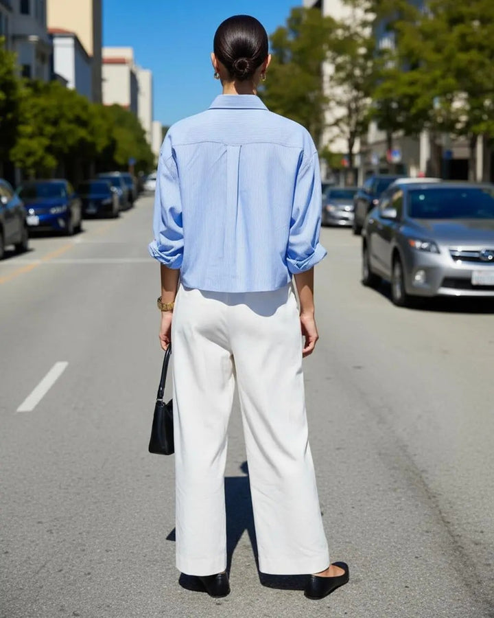 Blue Casual Stripe Shirt SOLACE