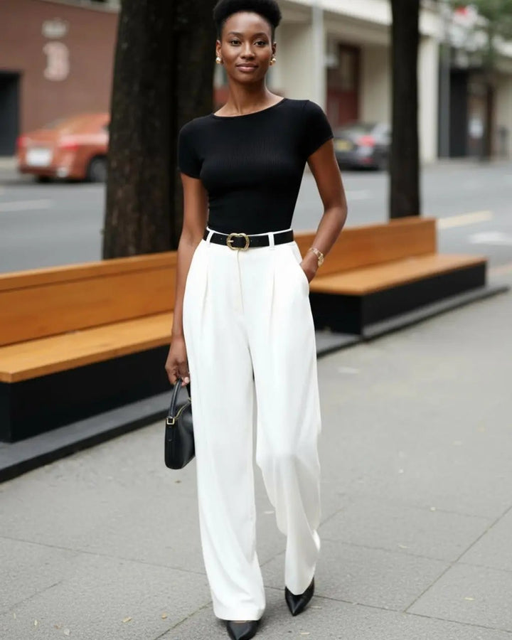 Plain Ribbed Short Sleeve T-Shirt SOLACE