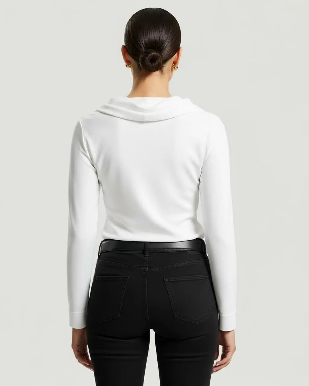 In Stretch Cowl Neck Long Sleeve Top SOLACE