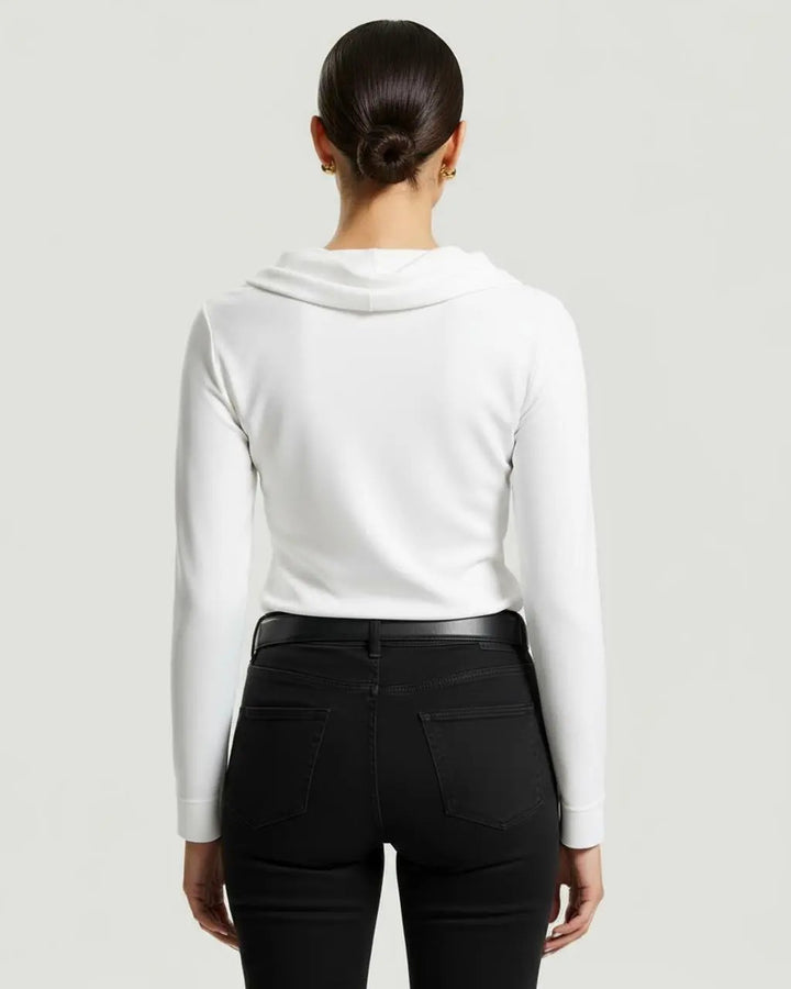 In Stretch Cowl Neck Long Sleeve Top SOLACE