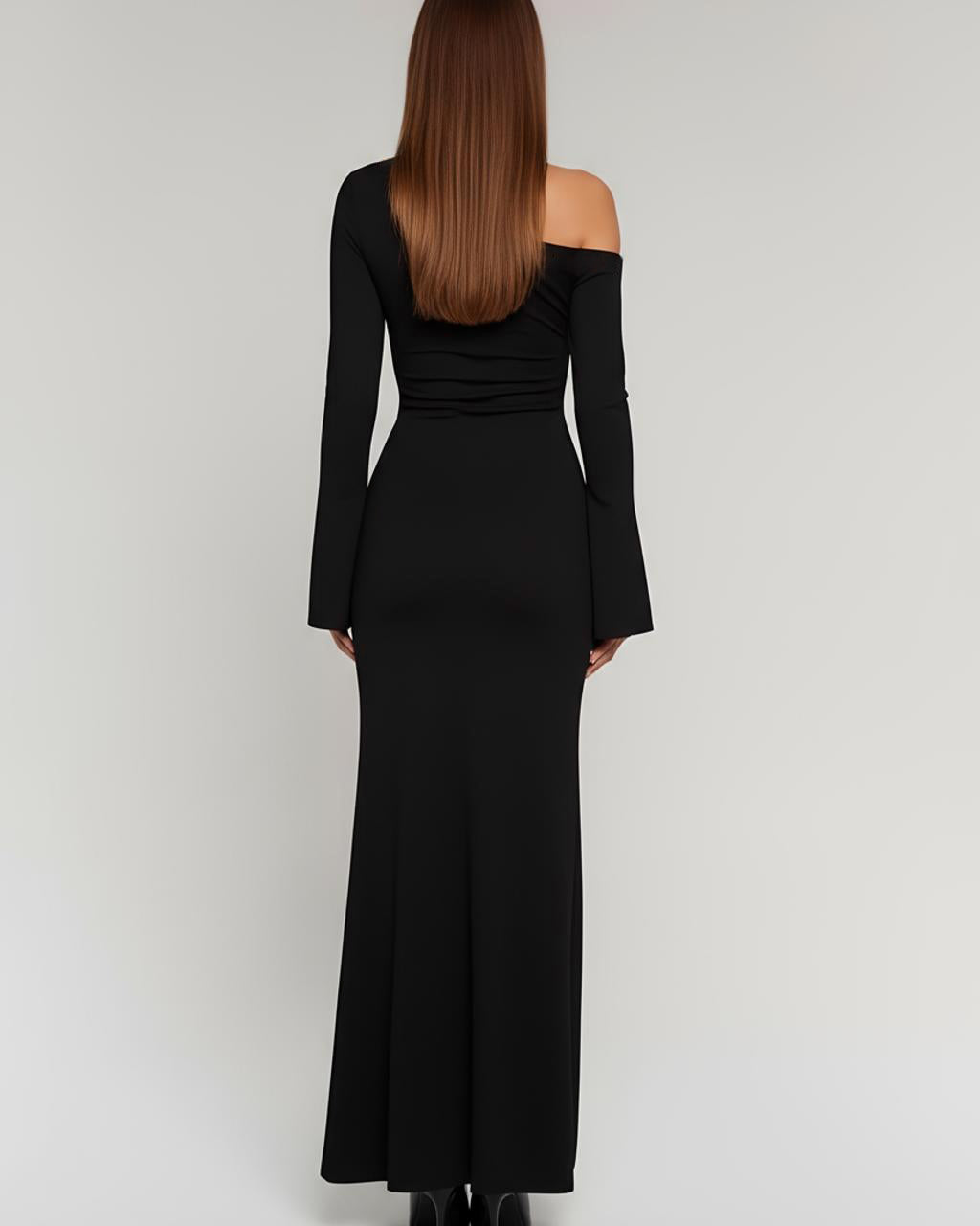 Button Asymmetrical Maxi Mermaid Dress SOLACE