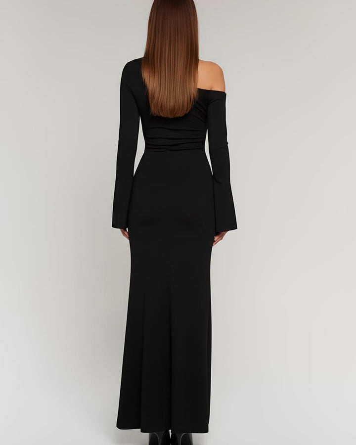 Button Asymmetrical Maxi Mermaid Dress SOLACE