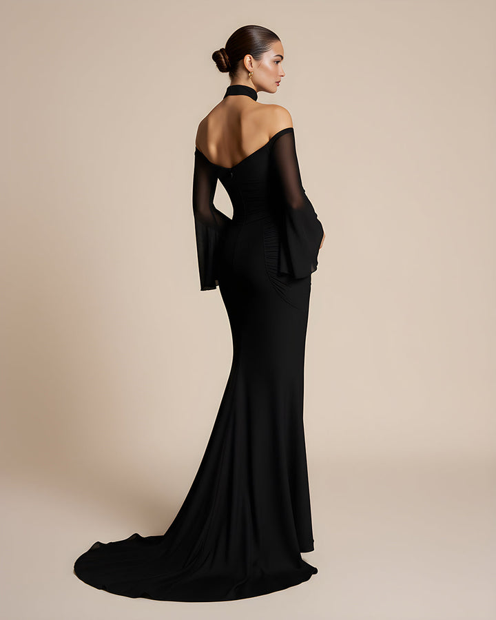 Mesh Sleeves Mermaid Maxi Dress SOLACE