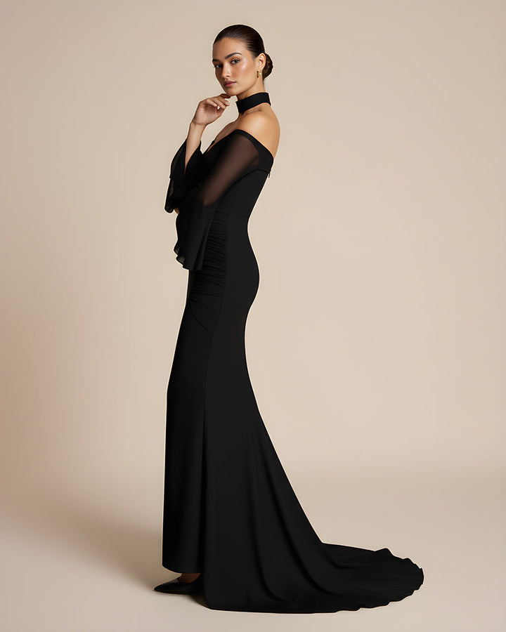 Mesh Sleeves Mermaid Maxi Dress SOLACE