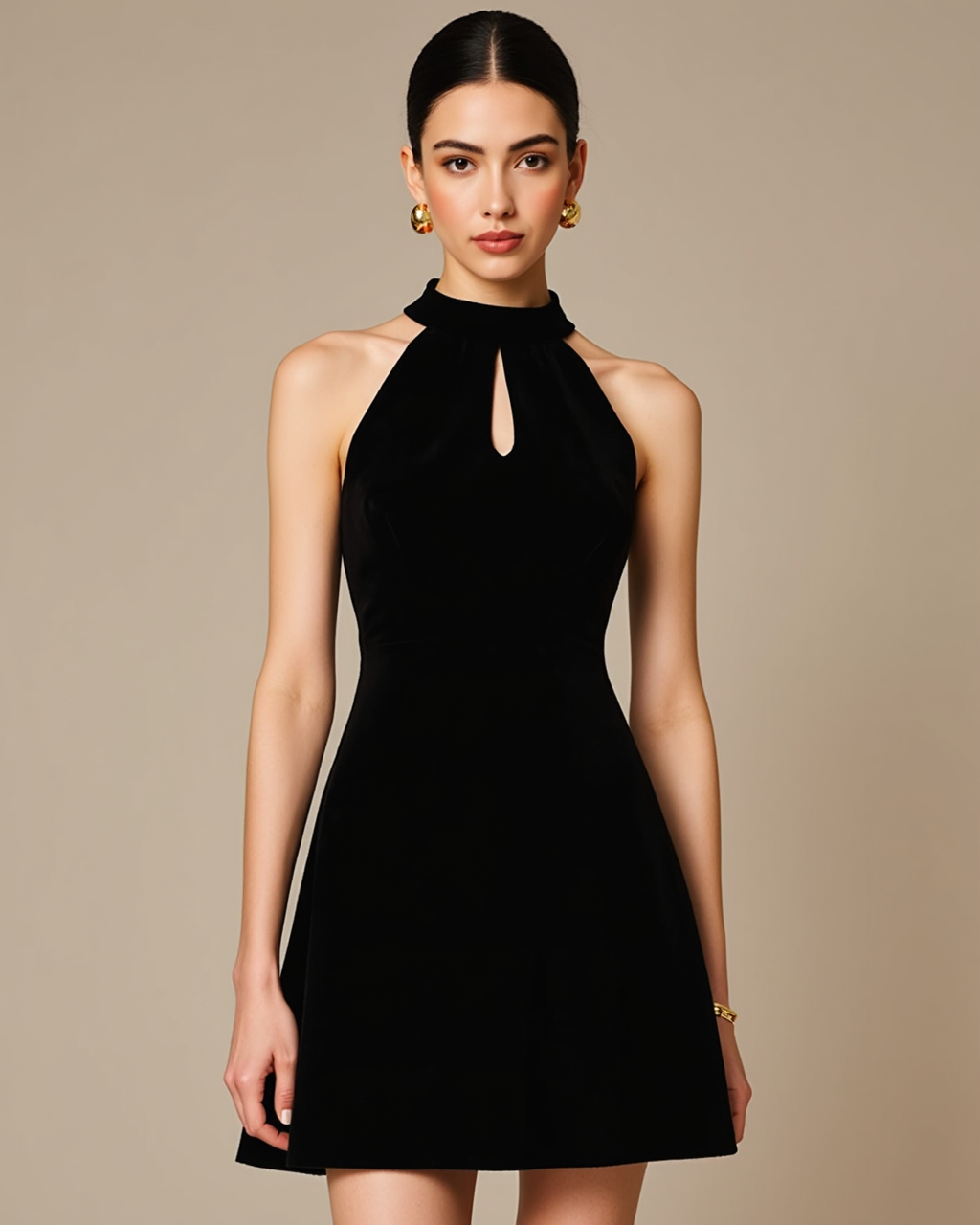 Black Sleeveless Keyhole Mini Dress SOLACE