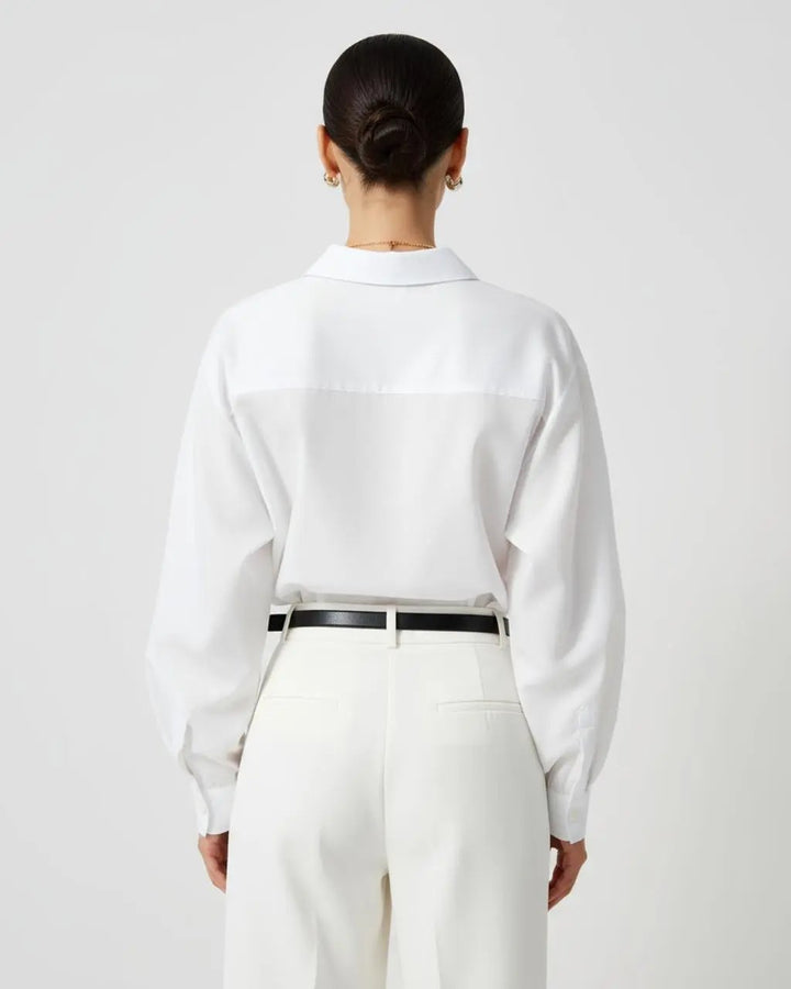 White Regular Button-Down Shirt SOLACE