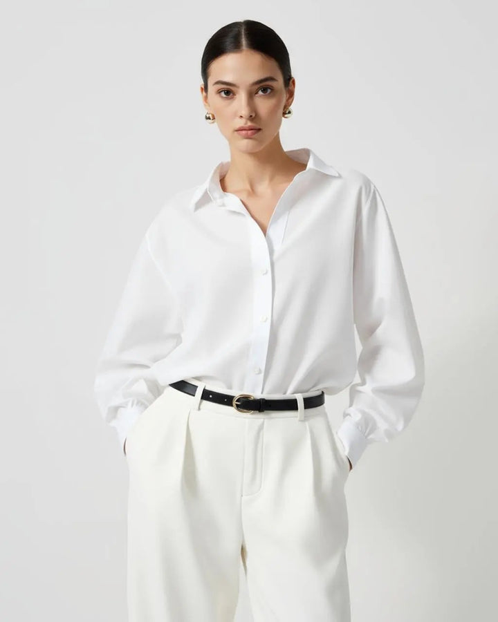 White Regular Button-Down Shirt SOLACE