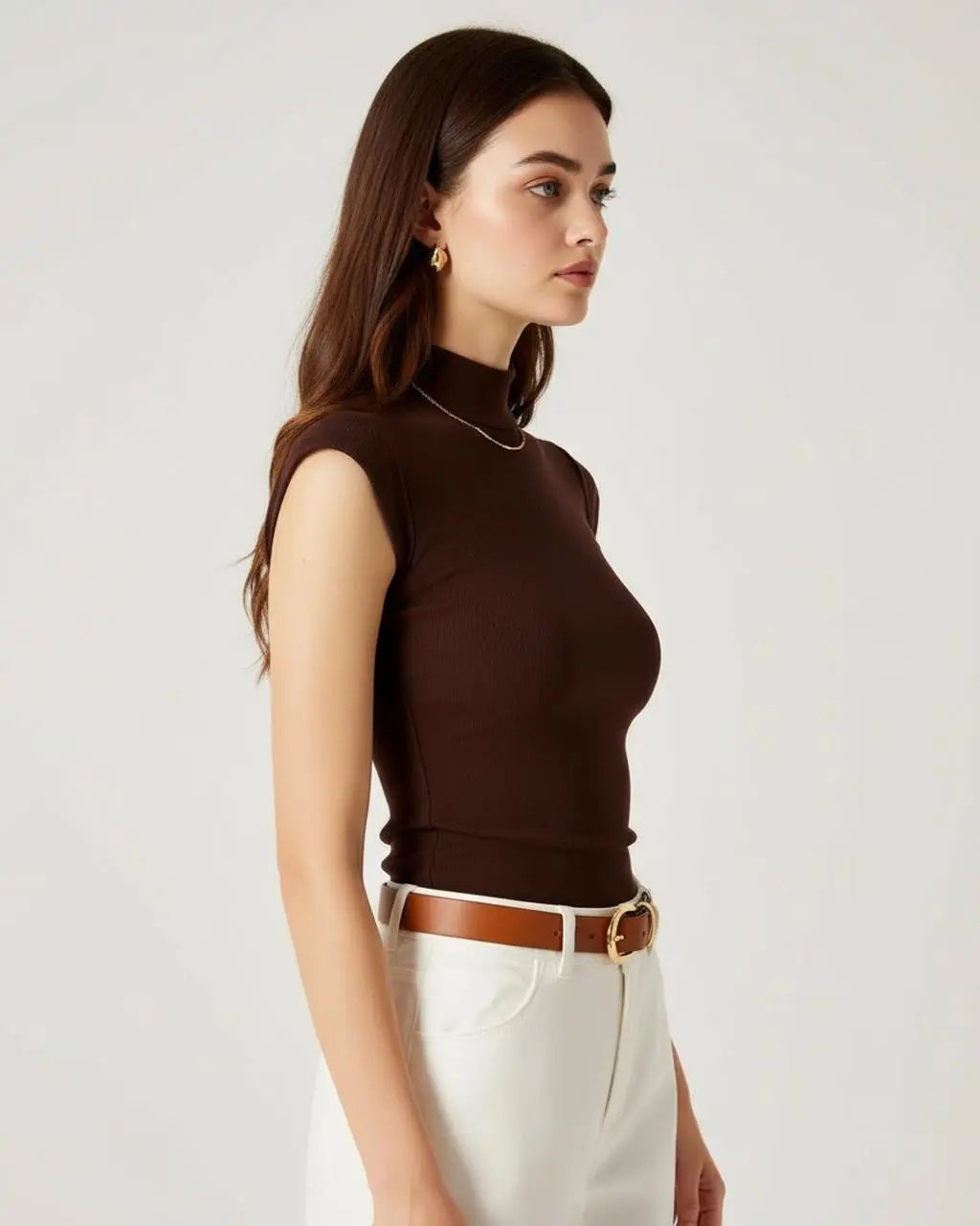 Mock Neck Cap Sleeve Top SOLACE