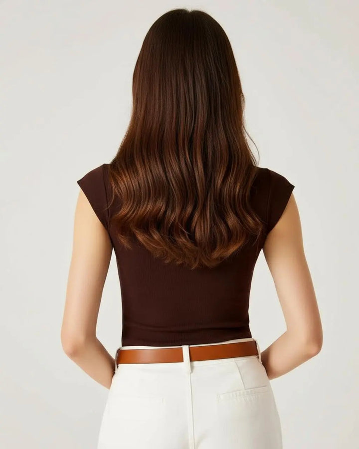 Mock Neck Cap Sleeve Top SOLACE